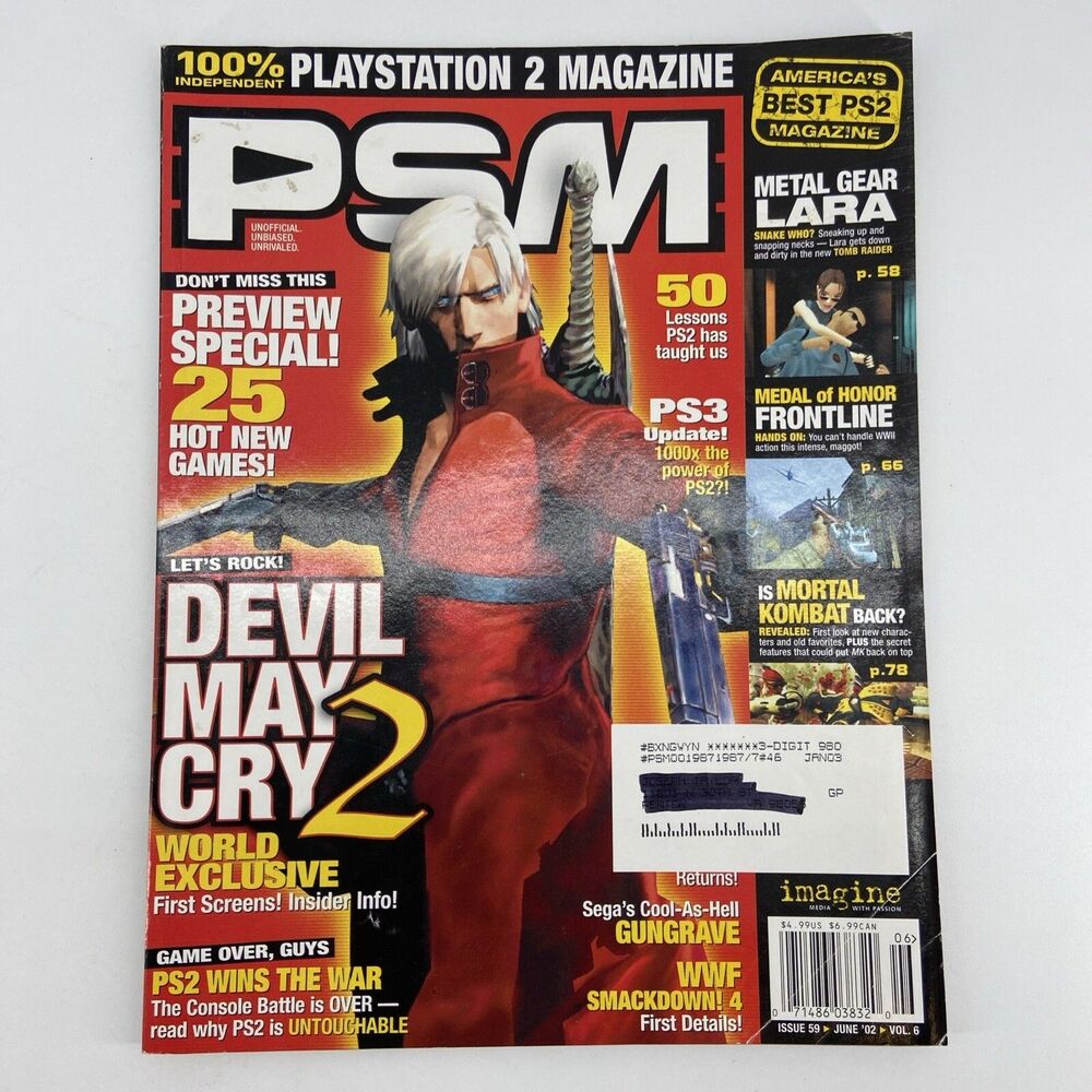 PSM Playstation 2 Magazine Issue 59 Devil May Cry Mortal Kombat June 2002